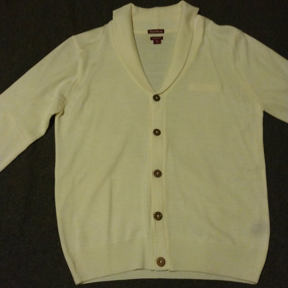 Paulo Solari White Cardigan Sweater